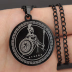 Athena Medusa Shield Pendant — Stainless Steel