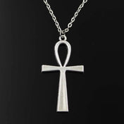 Egyptian Ankh Cross Pendant Necklace — Silver