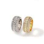 Rotatable Cuban Link Ring for Men — Iced Out CZ, Two-Tone