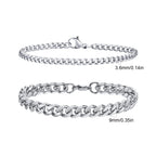 Rope Cuban Chain Bracelet 2pcs — Two-Tone