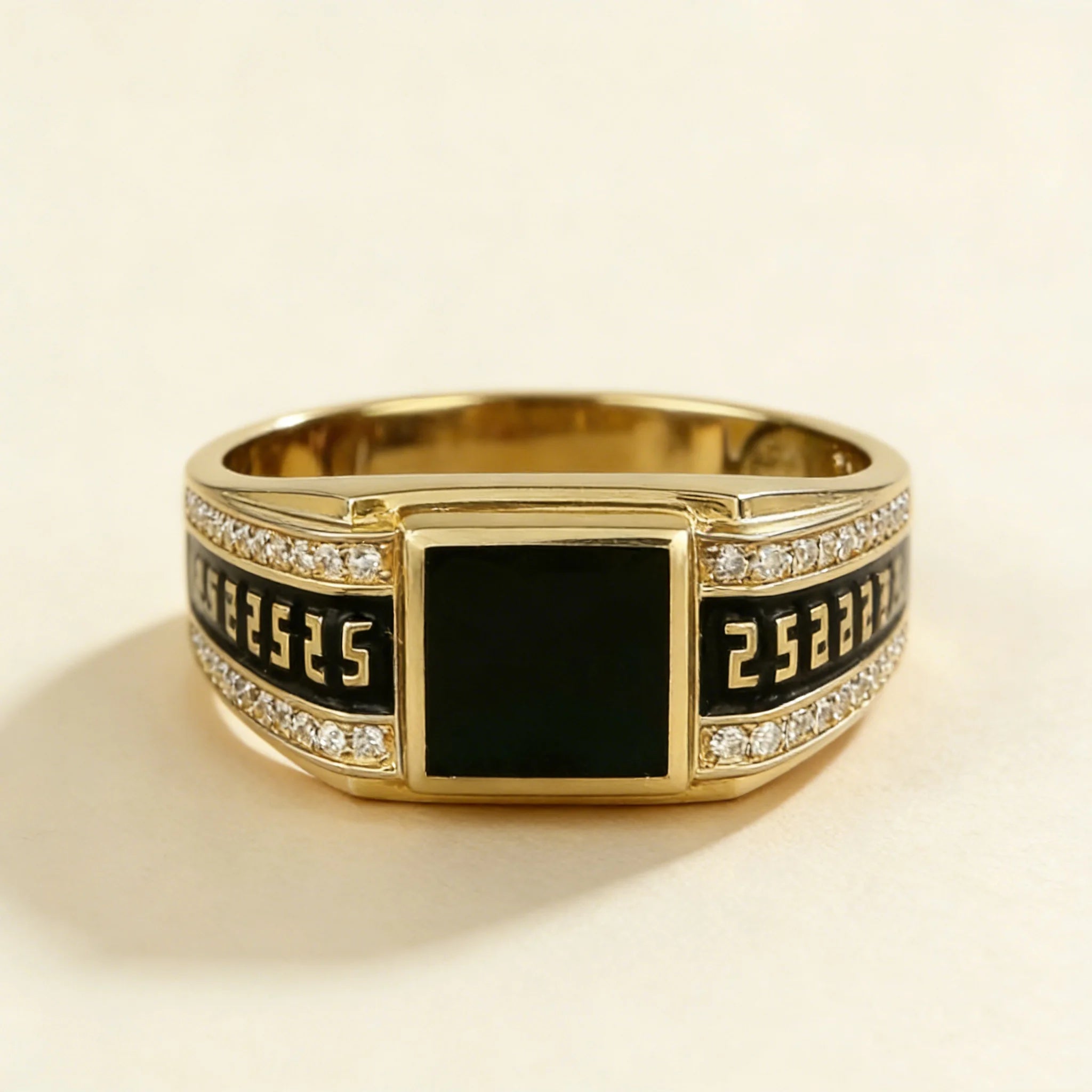 Vintage Iced Out Black Ring