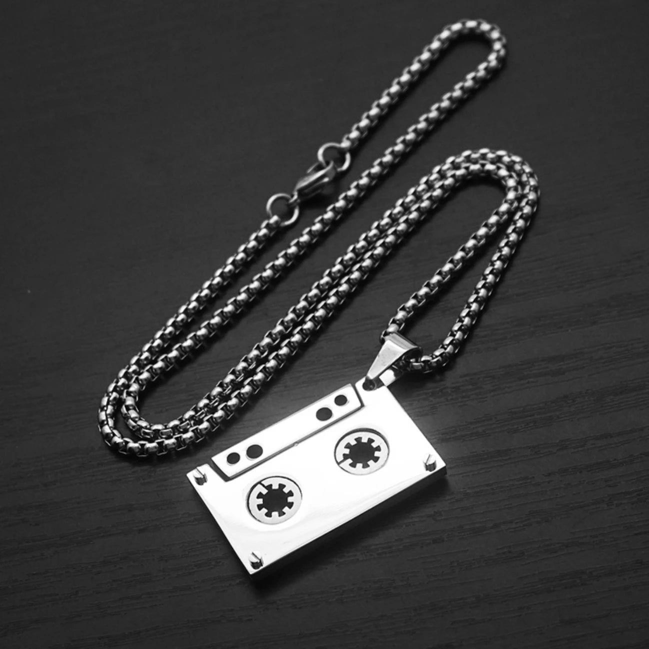 Guitar Tape Pendant Necklace Stainless Steel