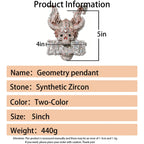 LYEE CYEE's luxurious three-dimensional diamond studded green eyed horn skull letter hip-hop pendant can be paired with