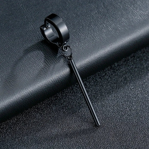 Black Stick Stud Earring Set — Minimal