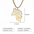 My Shape Lion King Crown Pendent Necklaces for Men Boys Stainless Steel Punk Animal Wolf Charms Choker Chains Hip Hop