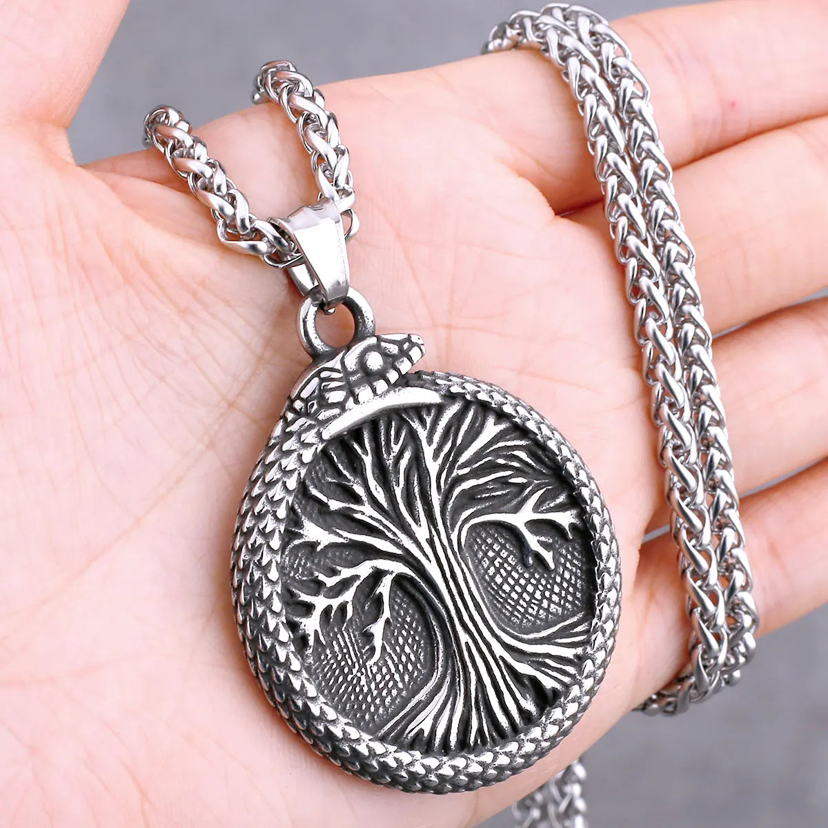 Nordic Vikings Tree of Life Odin Necklace Various Men Celtic Amulet Pendant Stainless Steel Vintage Charm Punk Jewelry