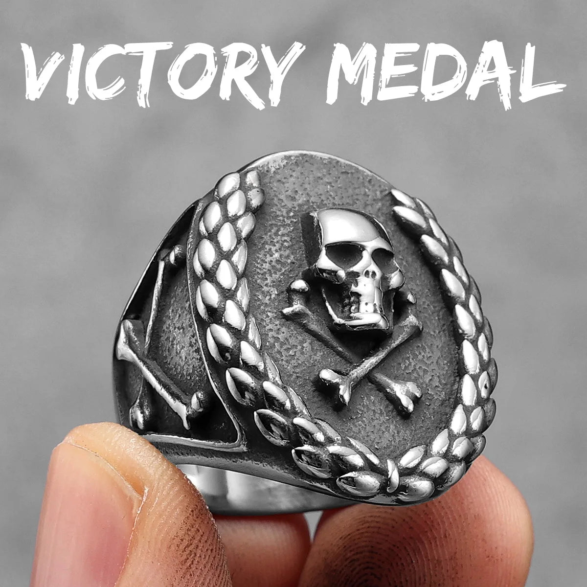 Skull Sunflower Ring Stainless Steel Gothic