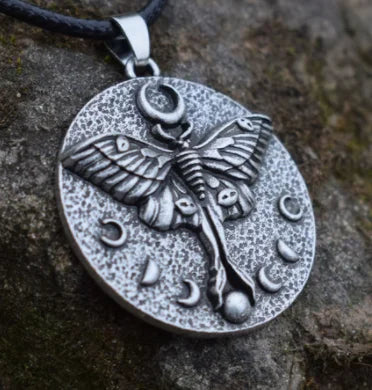 Gothic Death Moth Pendant Necklace