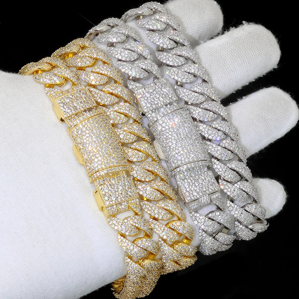 Iced Out Cuban Chain Necklace Stainless Steel 14MM