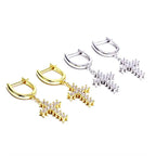 Iced Out Cross Lightning Stud Earrings
