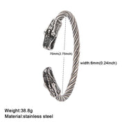 My Shape Viking Animal Cuff Bangles for Men Punk Wolf Lion Leopard Skeleton Stainless Steel Bracelet Nordic Vintage