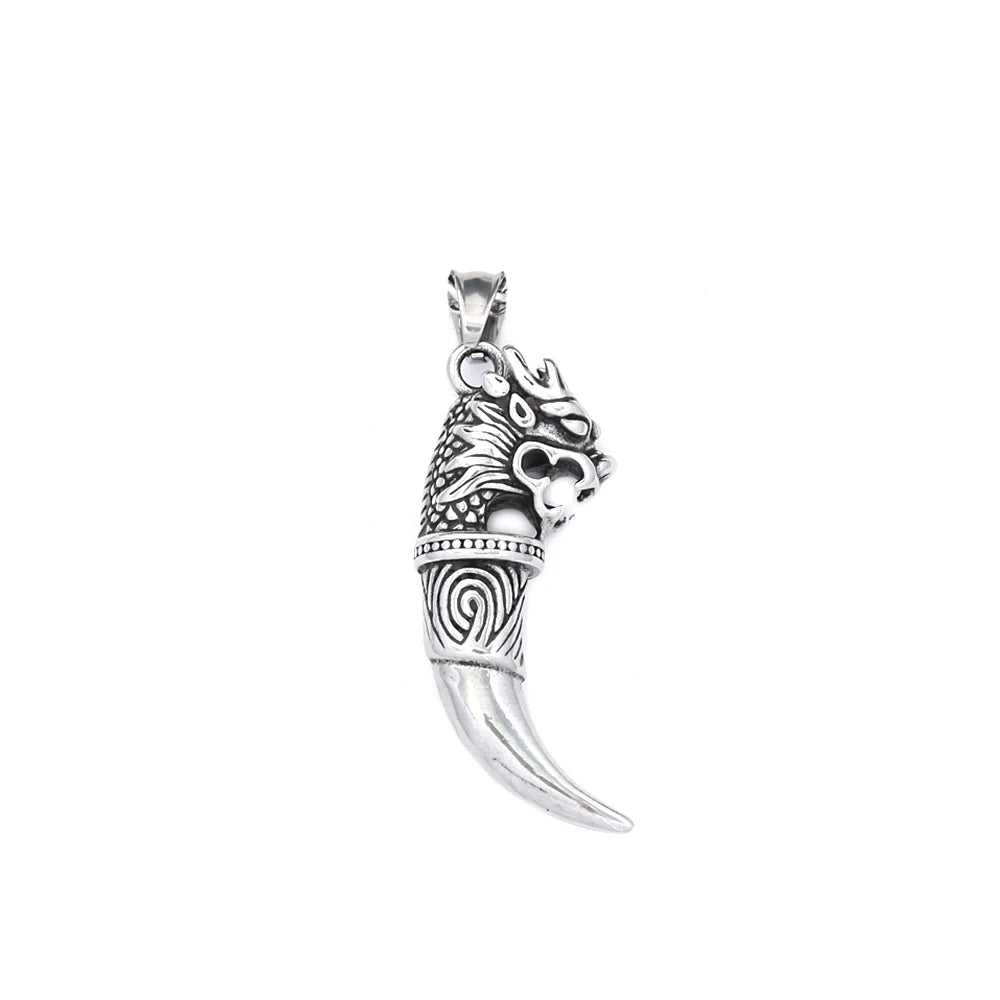 Wolf Tooth Pendant Necklace — Stainless Steel