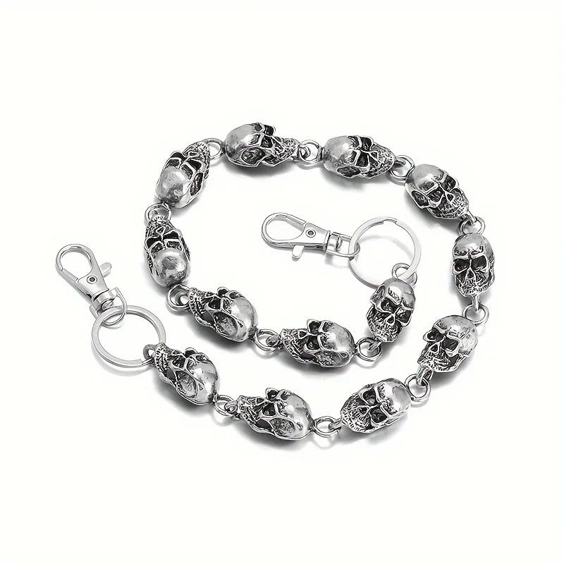 Gothic Skull Head Waist Chain — Gold-Tone Body Chain