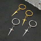 Cross Gold Drop Earrings — Stainless Steel