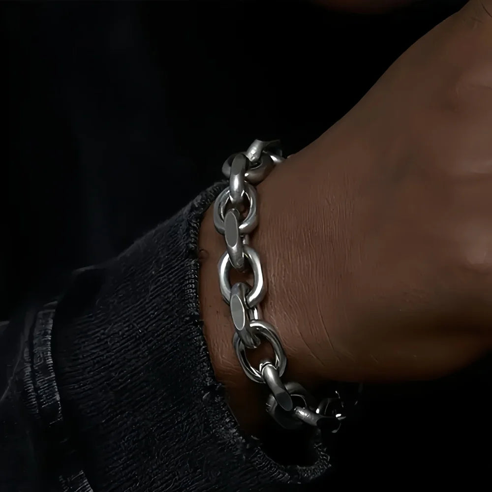 Raw Cuban Chain Bracelet — Silver