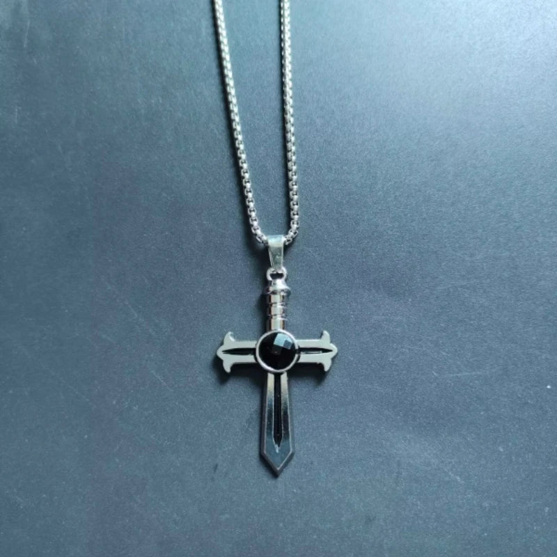 Gothic Cross Steel Pendant European American Retro