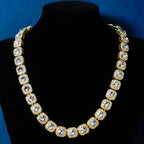 Iced Out Cuban Tennis Chain Necklace 13mm — Two-Tone Square CZ