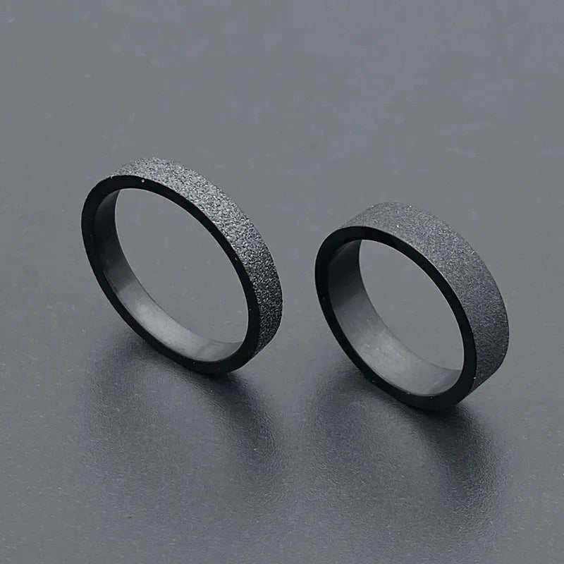 3mm 5mm Woman Men's Couple Black Titanium Ring Matte Finished Finger Ring Jewelry for Male Wedding Bands Gift
