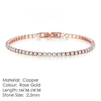 Fashion 2.5mm Zirconia Tennis Bracelet for Women Crystal Charm Designer Tennis Thin Chain Bracelet on Hand Wedding