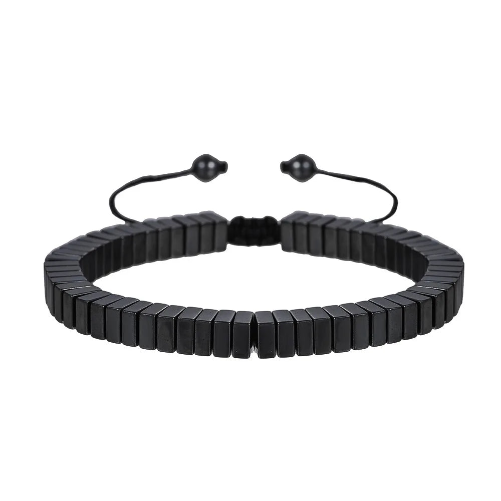 New Arrow Hematite Elastic Bracelet Men Jewelry Armband Heren Fashion Beaded Yoga Bracelet Women Bileklik