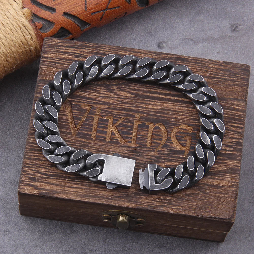 Black Curb Cuban Link Bracelet — Stainless Steel
