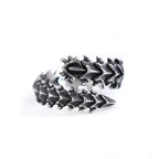Fashion Punk Stainless Steel Fire Dragon Rings For Men Women Hip Hop Biker Vintage Vikings Animal Ring Amulet Jewelry