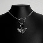 Gothic Crow Skull Necklace For Women man Fashion Vampire Bat Accessory Punk Jewelry Gift Circle Pagan Vintage Moth Charm Choker