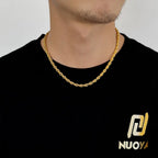 Two-Tone 925 Silver Rope Chain Necklace 3/5MM PVD