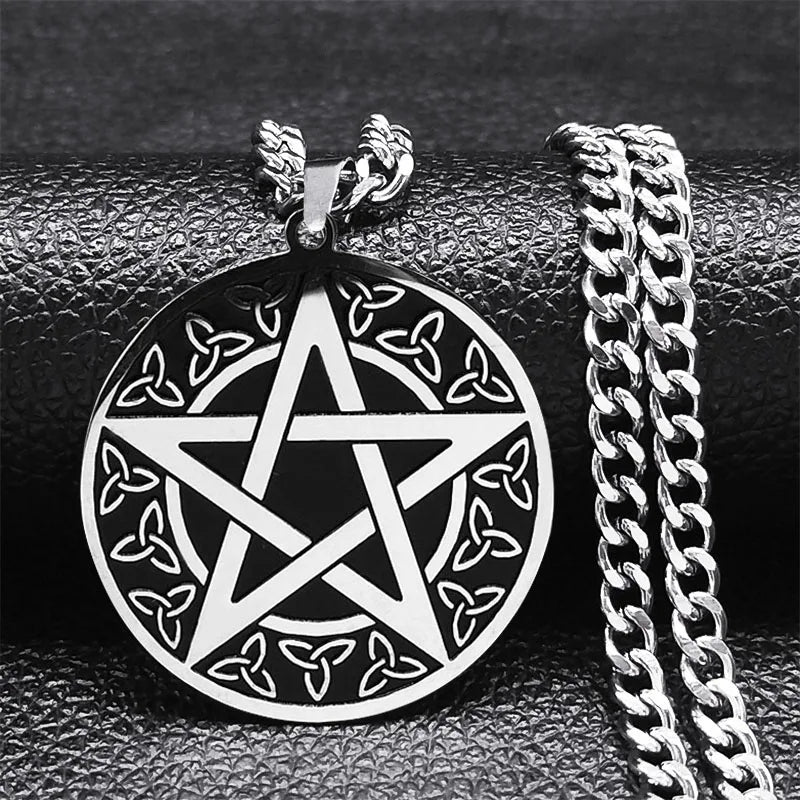 Pentagram Pendant Necklace — Stainless Steel