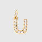 Letter Charm Pendant Necklace — Gold Iced