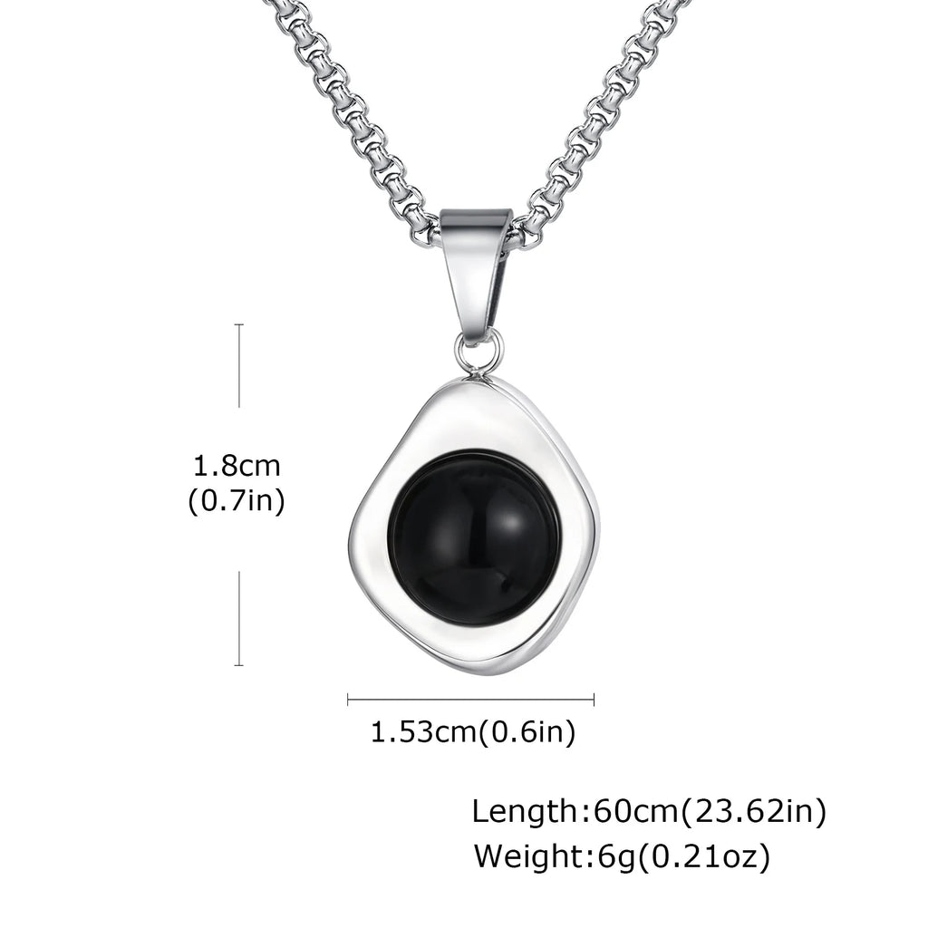 Tiger Eye Stone Pendant — Stainless Steel