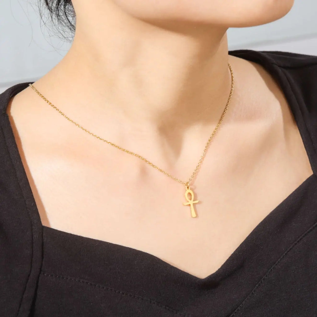 Egyptian Ankh Life Amulet Pendant Necklace — Stainless Steel