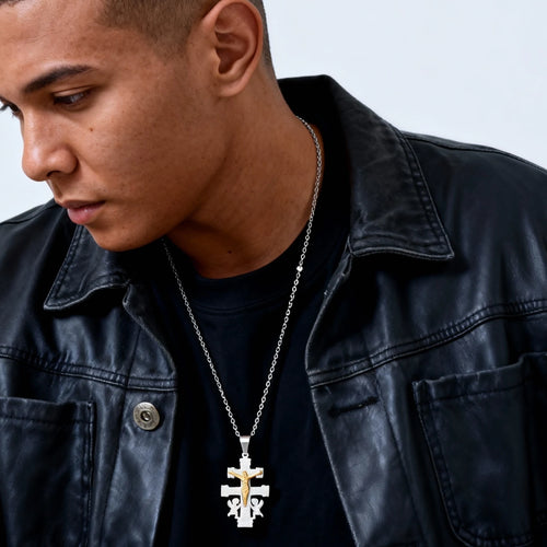Orthodox Cross Pendant Necklace — Stainless Steel