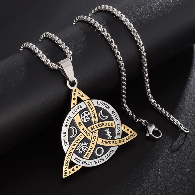 Stainless Steel Viking Celtic Knot Pendant Necklace