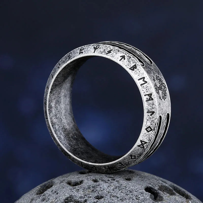 2024 NEW Men's 316L stainless-steel rings retro Odin Viking rune for teen RING Amulet fashion Jewelry Gift Valentine's day Gift