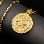 Iced Out Knights Templar Cross Pendant Necklace — Stainless Steel