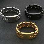 Waterproof 316l Stainless Steel Jewelry Bracelet for Man 24MM Width Curb Cuban Link Chain Men's Bracelets Fathers' Day