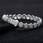 Iced Out Hexagon Bracelet — 925 Silver