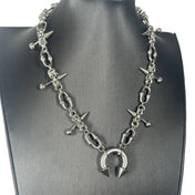 Punk Grunge Goth Rivet Spike Clavicle Chain Necklace