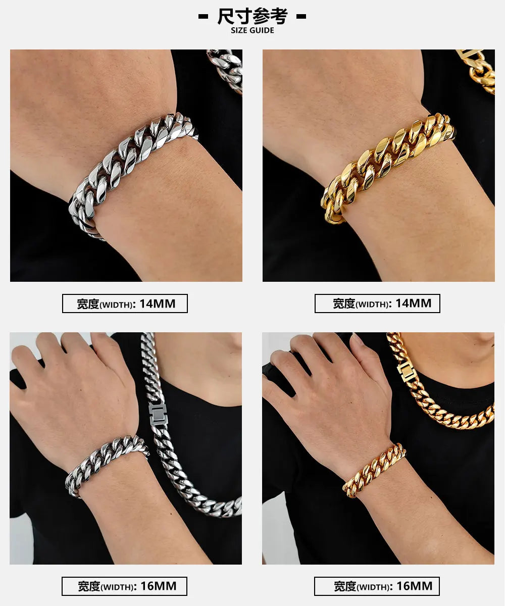 Stainless Steel Cuban Bracelet Miami Heavy