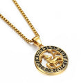 Zodiac Sign Leo Scorpio Pendant Necklace for Women/Men Gold Color Stainless Steel Round 12 Constellation Necklaces