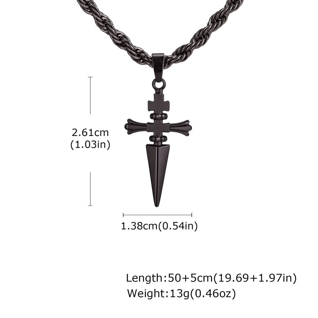 Sword Pendant Necklace — Stainless Steel