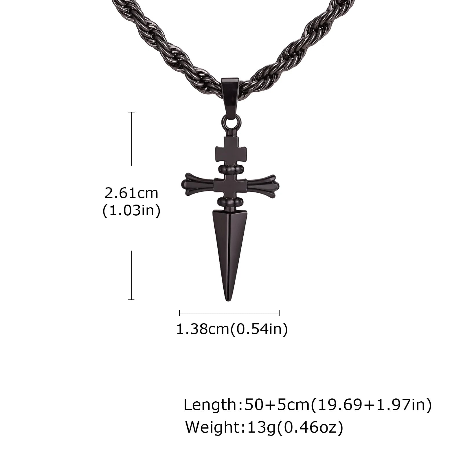 Sword Pendant Necklace — Stainless Steel