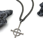 Cross Black Pendant Necklace — Stainless Steel