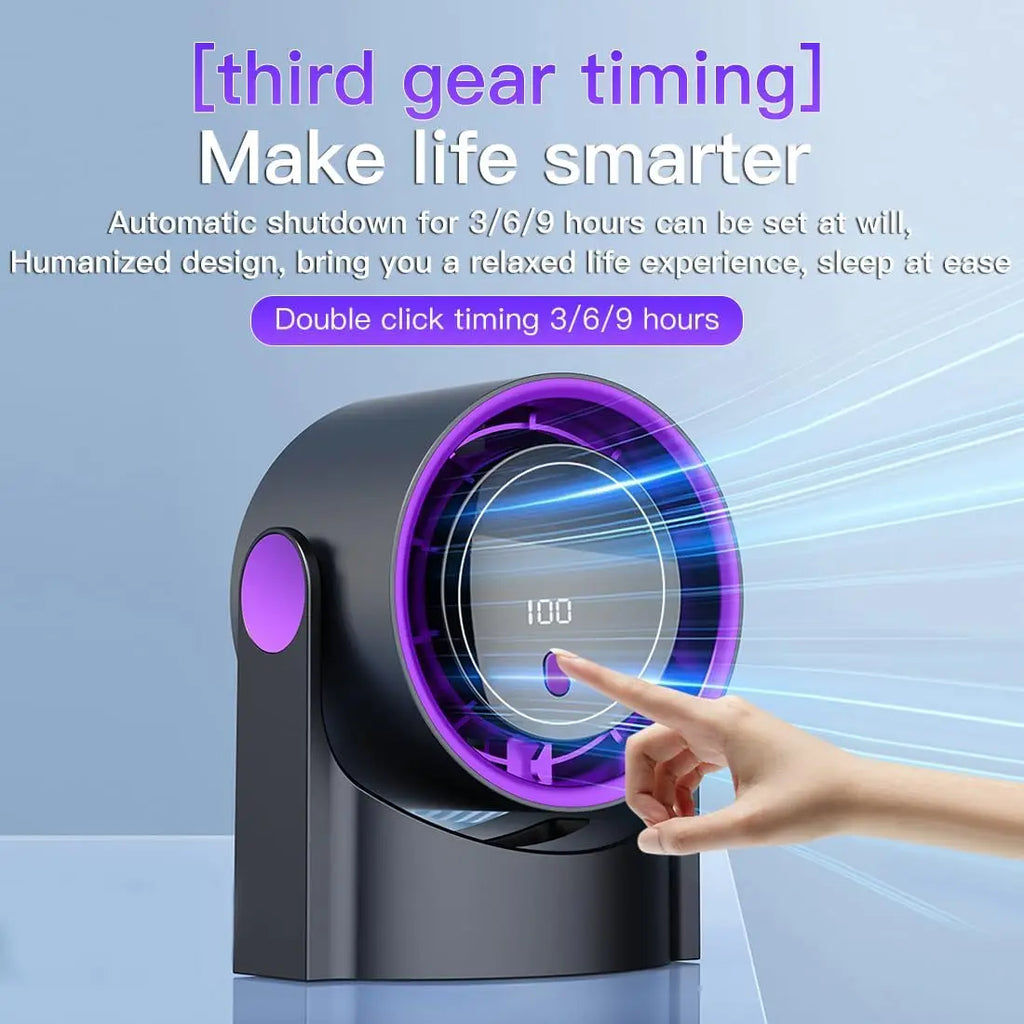 XIAOTREE Smart Electric Fan 100 Speed Bladeless Fan USB Charging Desktop Silent Wall Mounted Air Conditioner Office