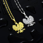 Poland Eagle Badge Pendant — Two-Tone