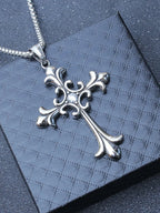 Gothic Cross Steel Pendant European American Retro
