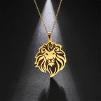 Lion Head Box Chain Pendant — Stainless Steel