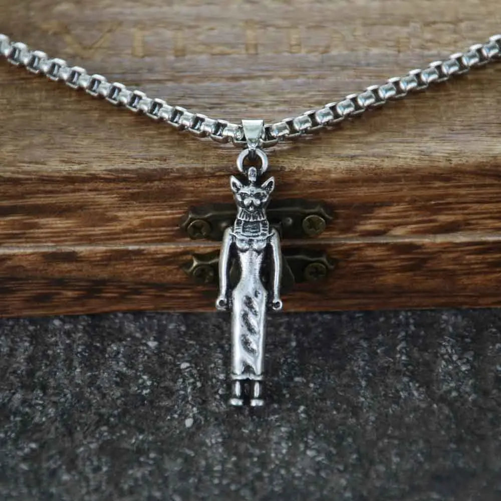 Egyptian Bastet Cat Pendant Necklace
