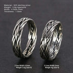 Viking Jewelry 925 Sterling Silver Braided Ring For Men And Women Couple Wedding Bands for Lovers